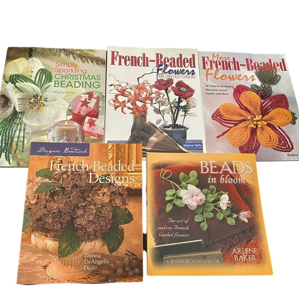 Lot of 5 Beading Books French-Beaded Flowers Christmas Designs